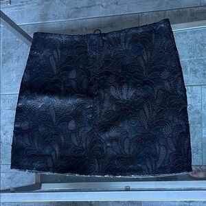 Blank NYC Black Lace Sequin Mini Skirt